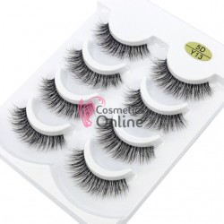 Gene false tip banda, 4 perechi Natural Soft cu banda Transparenta Cod 5DY13 + 1 Pensula de Make-up Cadou